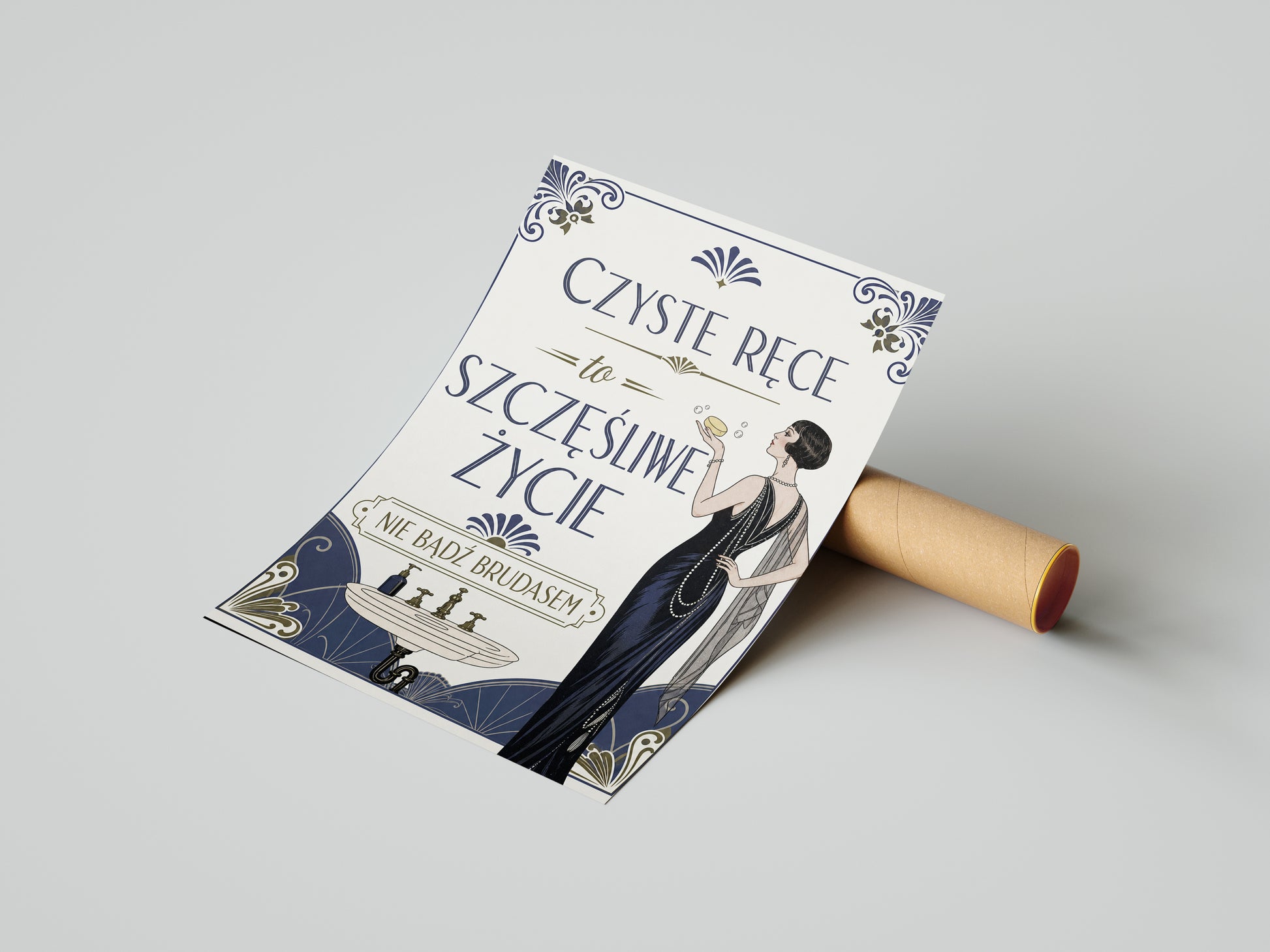 Obraz do łazienki Czyste ręce to szczęśliwe życie mockup 5