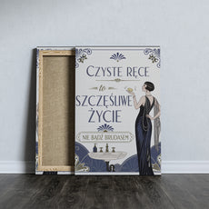 Obraz do łazienki Czyste ręce to szczęśliwe życie mockup 6