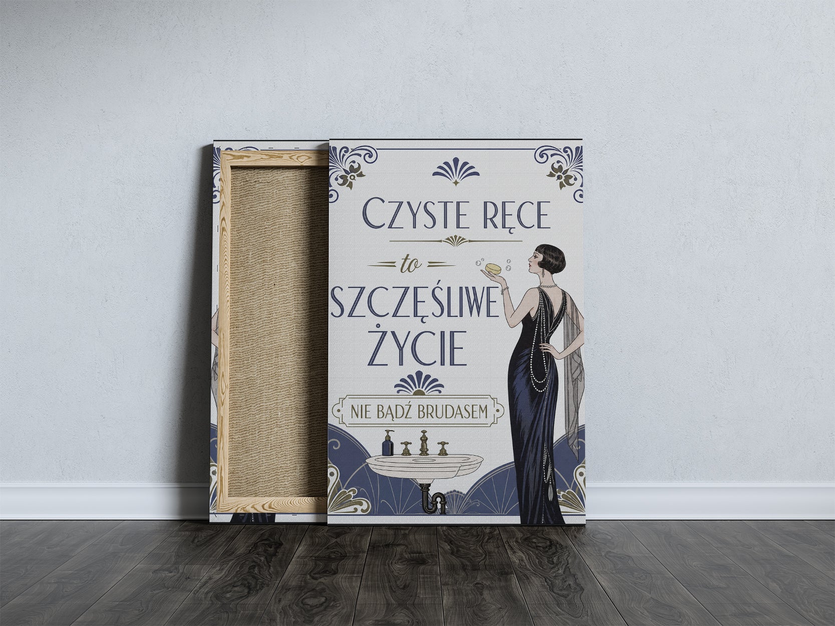 Obraz do łazienki Czyste ręce to szczęśliwe życie mockup 6