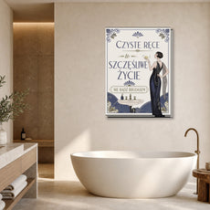 Obraz do łazienki Czyste ręce to szczęśliwe życie mockup 1