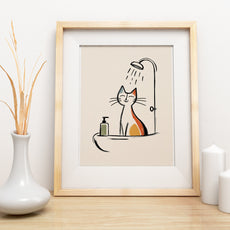 Obraz do łazienki Kot pod prysznicem mockup 3