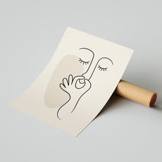 Obraz do łazienki Minimalistyczna Twarz Line Art mockup 5