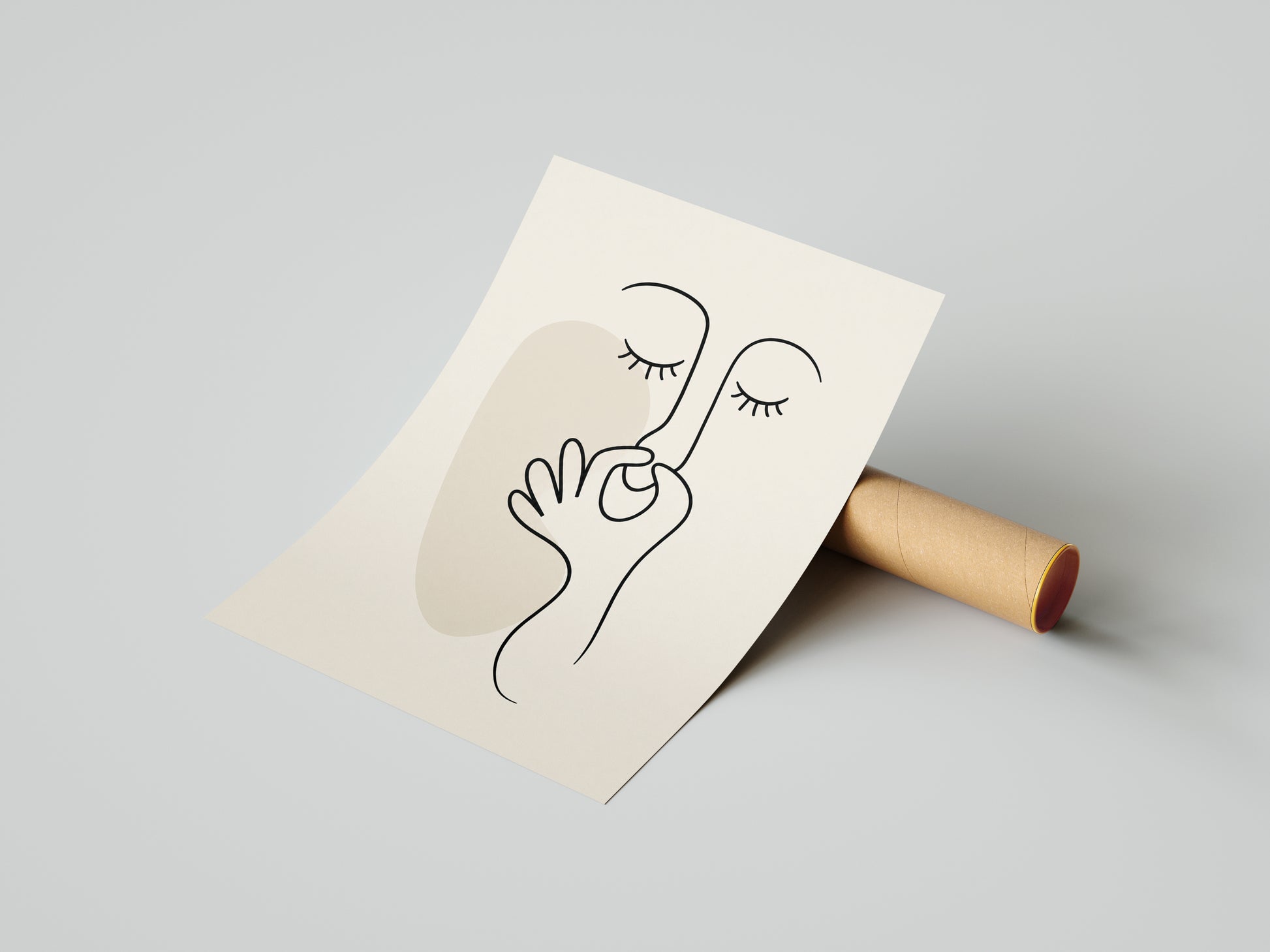 Obraz do łazienki Minimalistyczna Twarz Line Art mockup 5