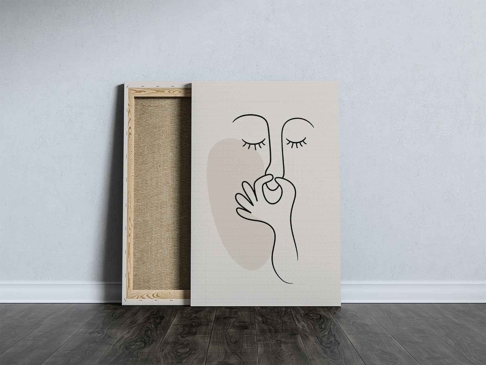 Obraz do łazienki Minimalistyczna Twarz Line Art mockup 6