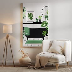 Obraz do łazienki Monstera w nowoczesnej łazience mockup 4