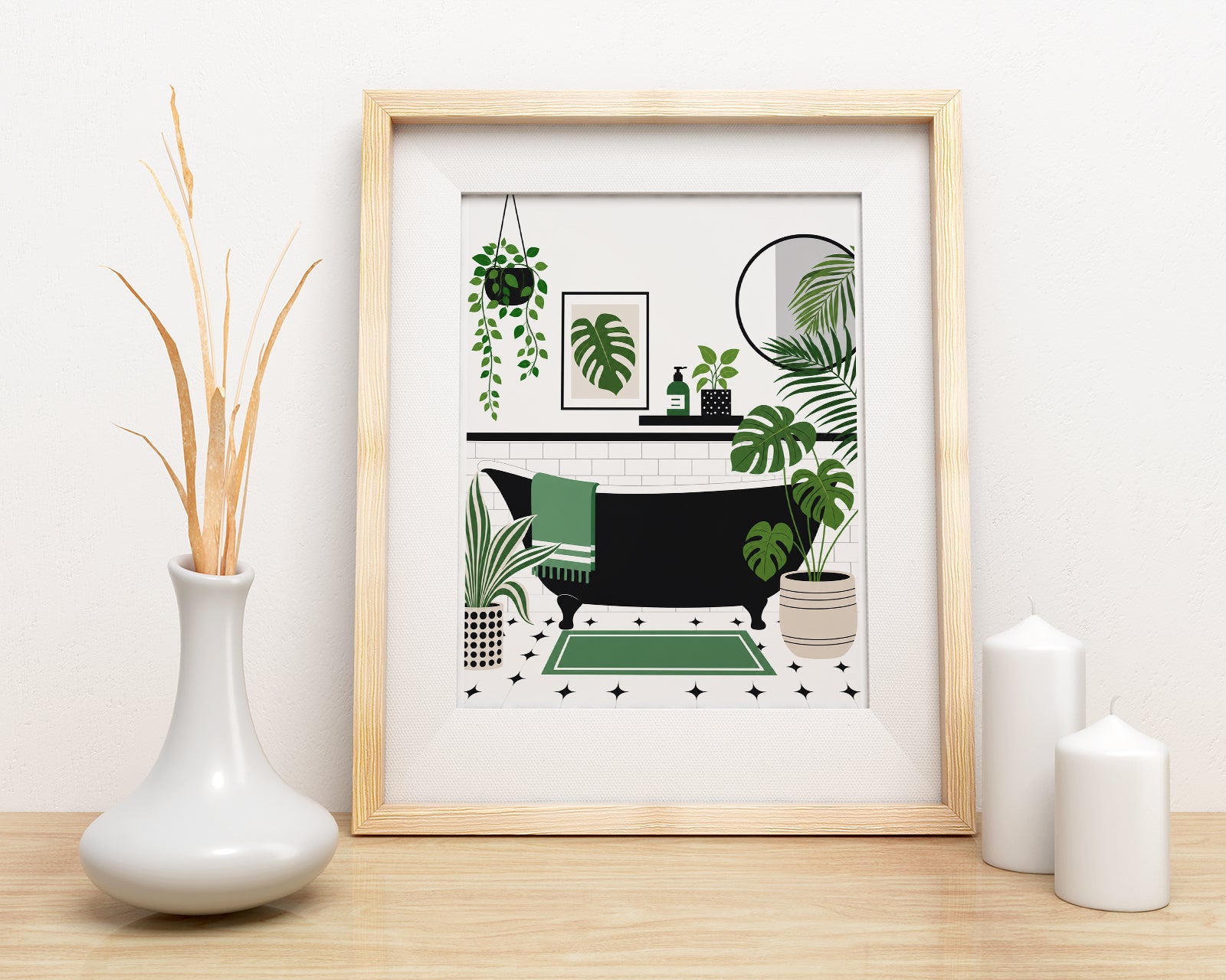 Obraz do łazienki Monstera w nowoczesnej łazience mockup 5