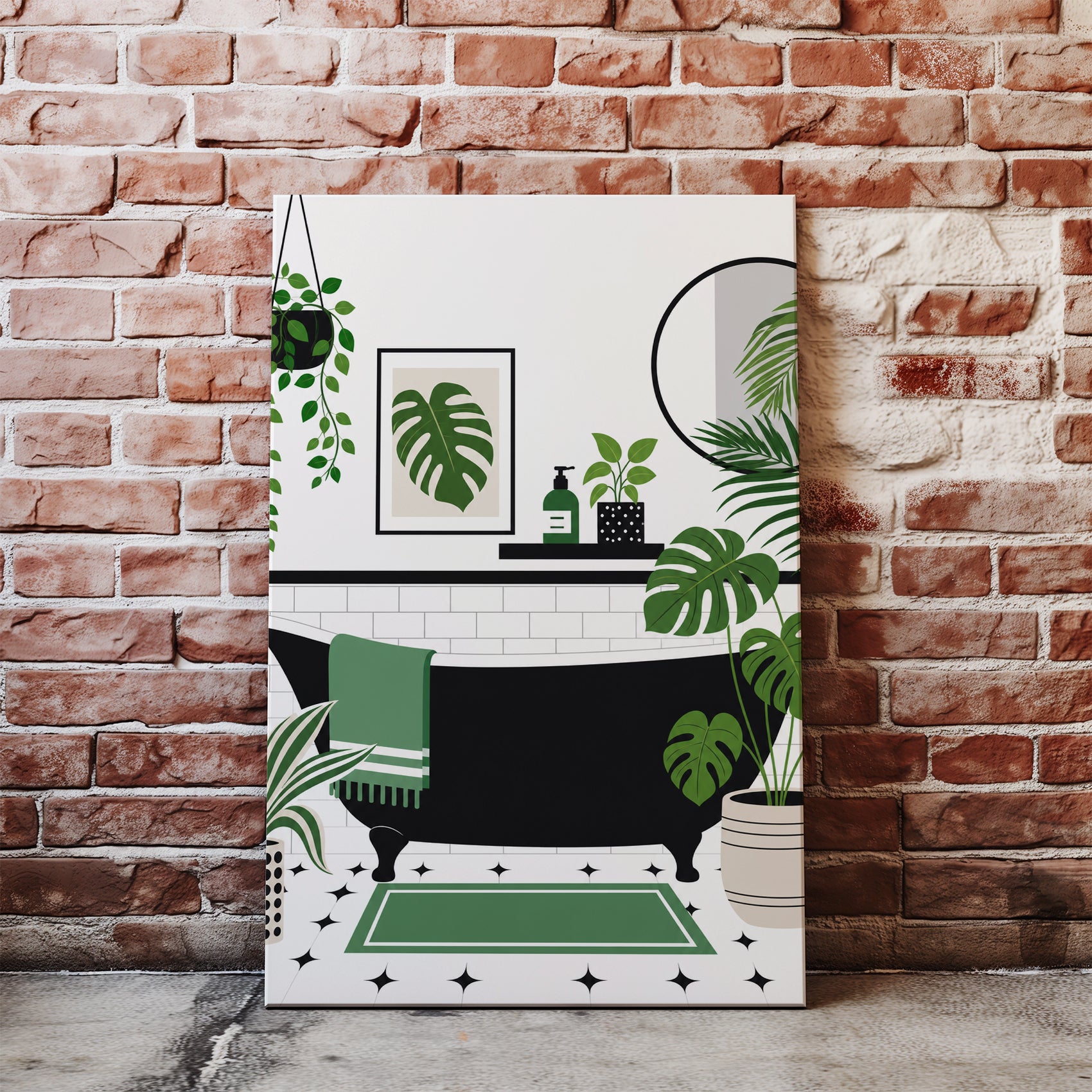 Obraz do łazienki Monstera w nowoczesnej łazience glowne