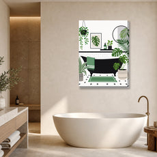 Obraz do łazienki Monstera w nowoczesnej łazience mockup 1