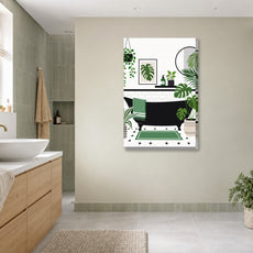 Obraz do łazienki Monstera w nowoczesnej łazience mockup 3