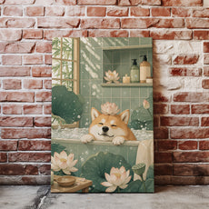 Obraz do łazienki Shiba Inu w wannie spa glowne