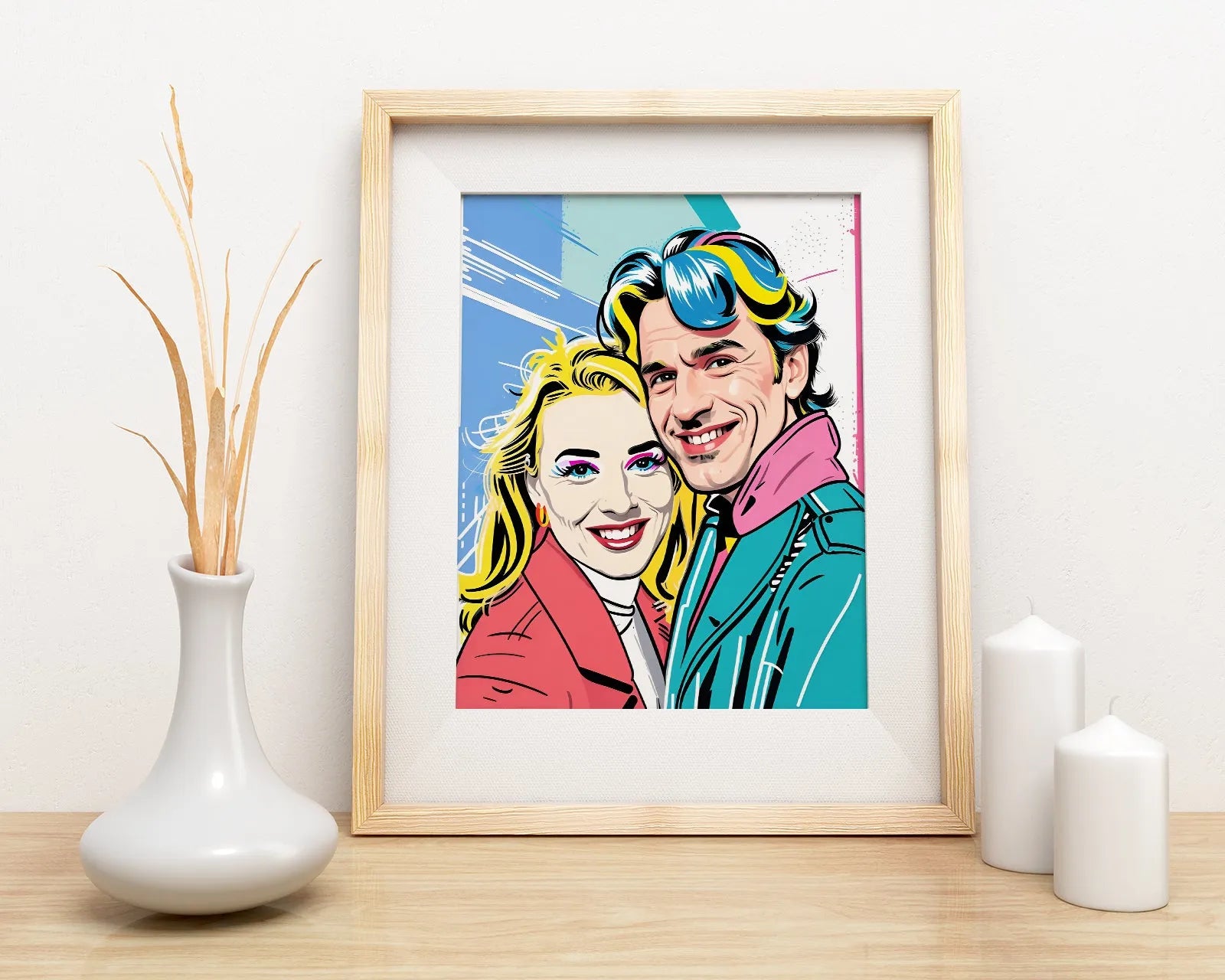 Framed pop art portrait Obraz ze zdjęcia w stylu pop-art w kolorowych barwach