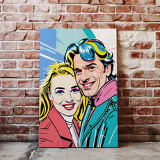 Pop art portret pary w produkcie Obraz ze zdjęcia w stylu pop-art