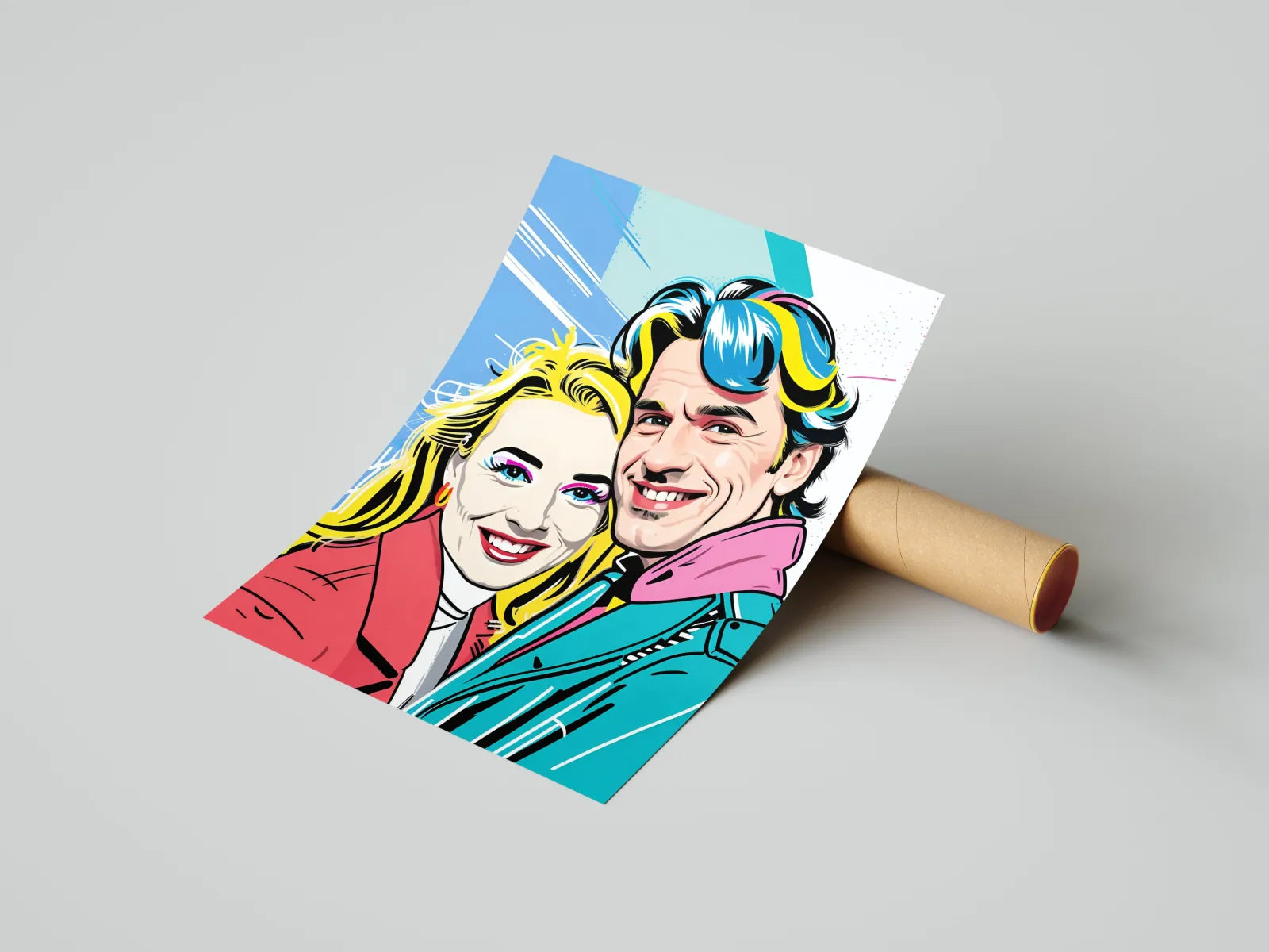 Pop art portrait print w produkcie Obraz ze zdjęcia w stylu pop-art
