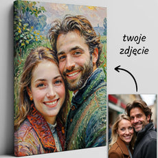 Customizable para obraz na płótnie dla par w stylu realistycznego impresjonizmu