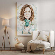 Pomysł na prezent dla siatkarki – personalizowana karykatura ze mockup 2