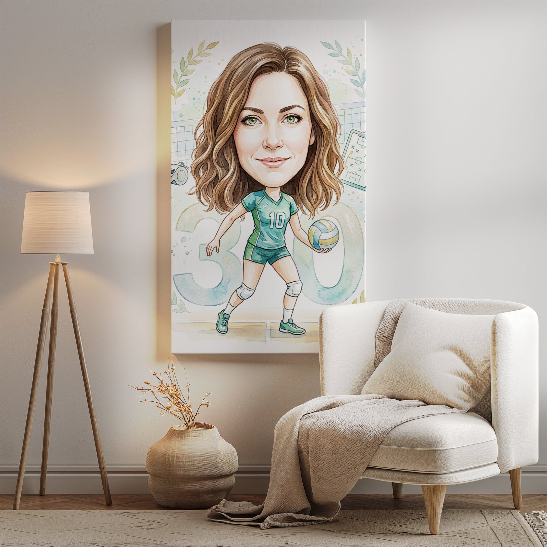 Pomysł na prezent dla siatkarki – personalizowana karykatura ze mockup 2
