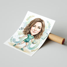 Pomysł na prezent dla siatkarki – personalizowana karykatura ze mockup 4