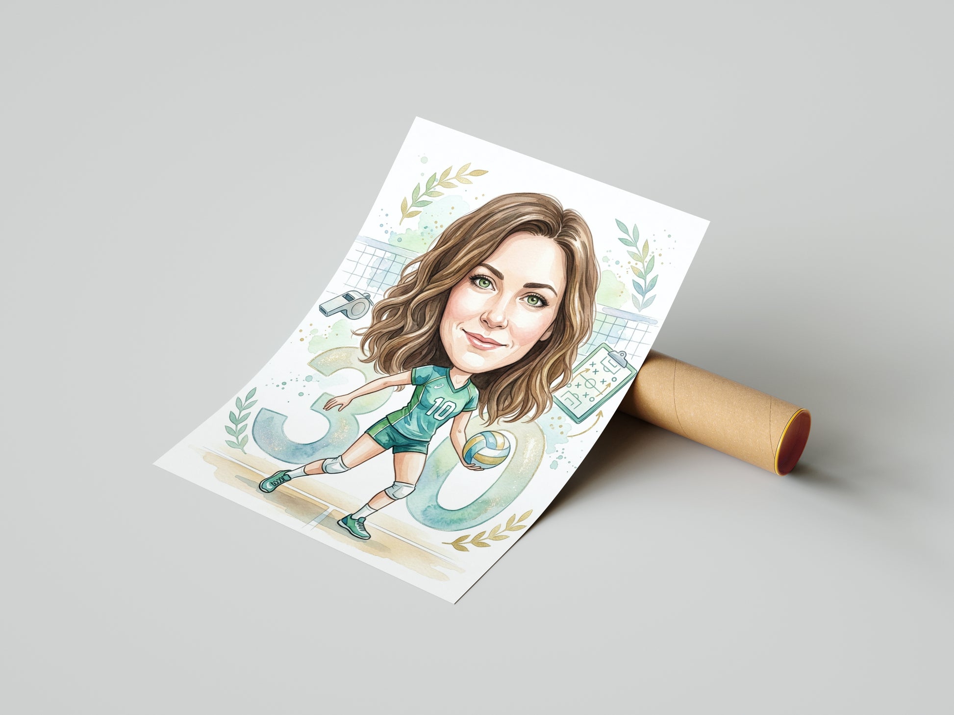 Pomysł na prezent dla siatkarki – personalizowana karykatura ze mockup 4