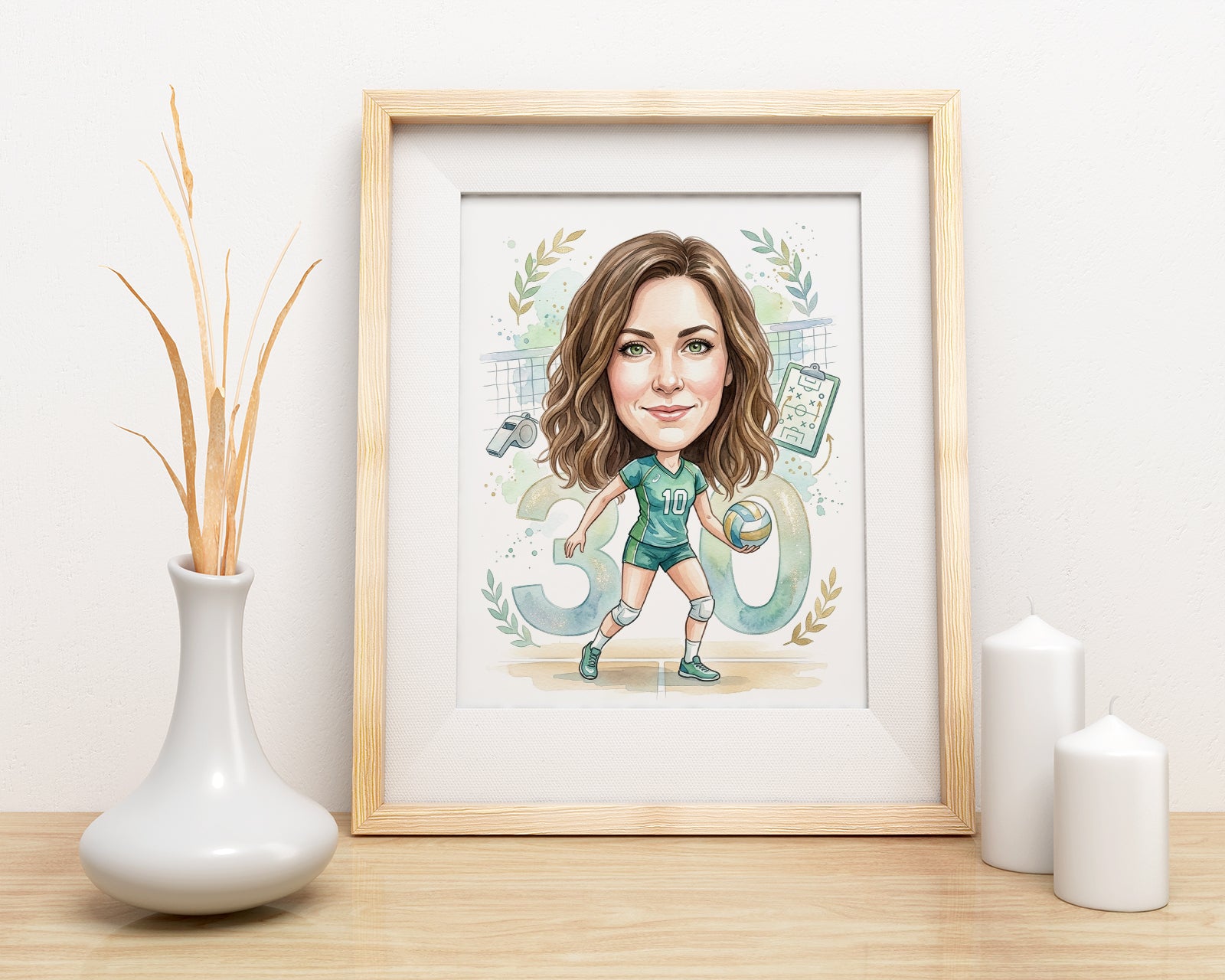 Pomysł na prezent dla siatkarki – personalizowana karykatura ze mockup 3