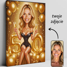 Personalizowana karykatura na 50. urodziny jako wyjątkowy portret prezentowy
