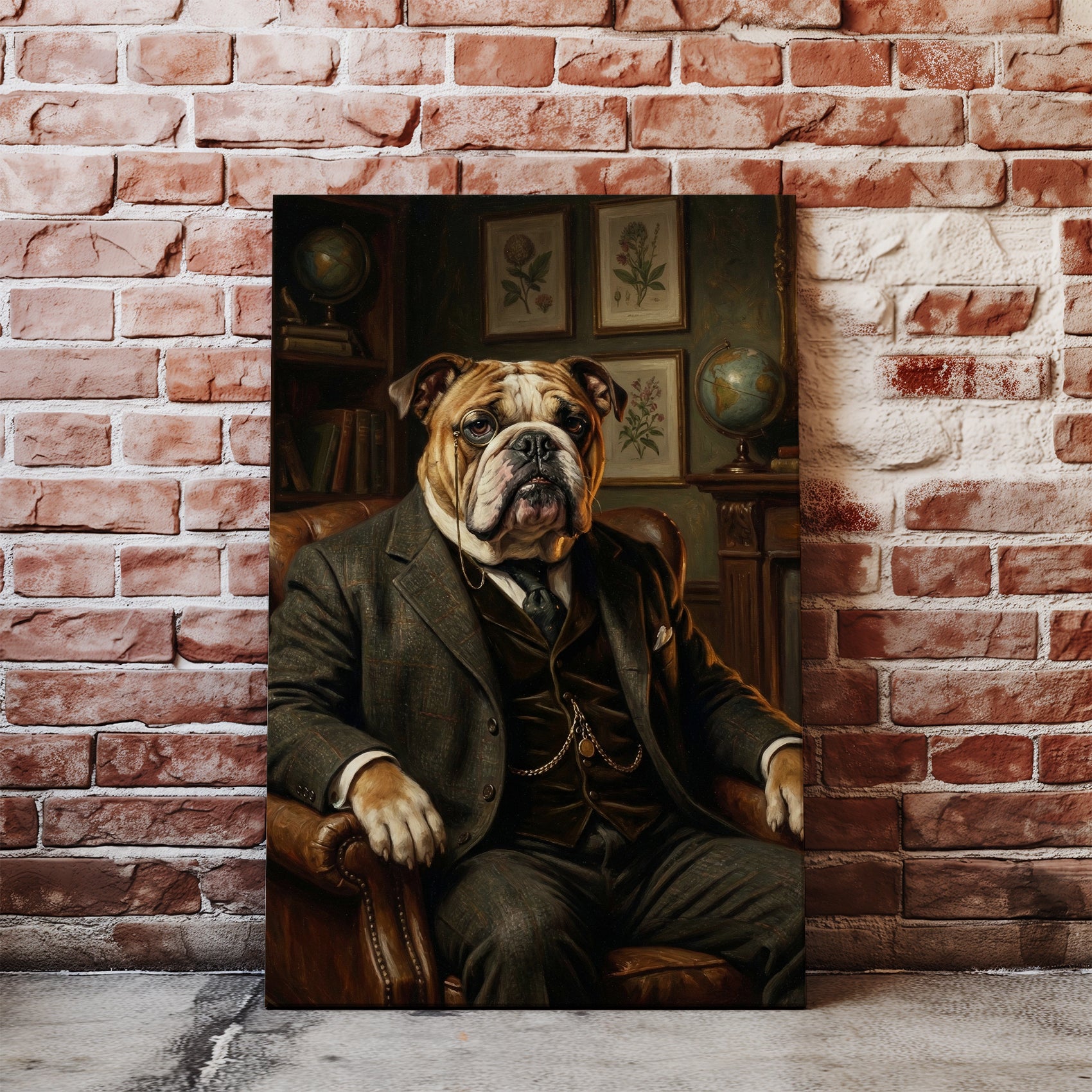 Portret psa dżentelmena w gabinecie mockup 2