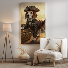 Personalizowany portret psa pirata na statku mockup 0