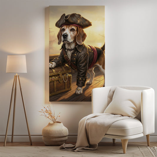 Personalizowany portret psa pirata na statku mockup 0