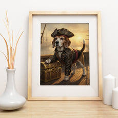 Personalizowany portret psa pirata na statku mockup 1