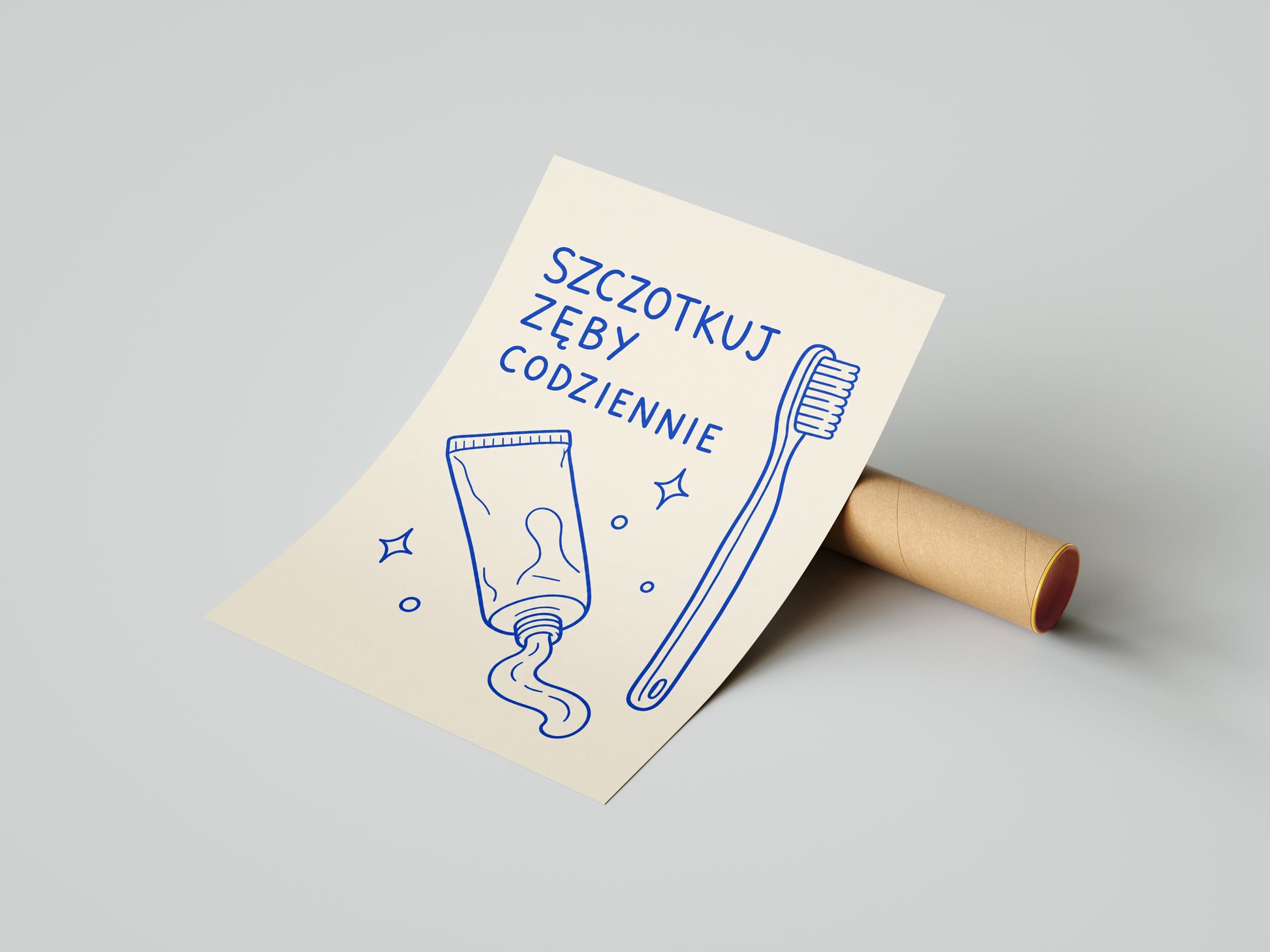 Plakat do łazienki Szczotkuj zęby codziennie mockup 3