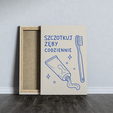 Plakat do łazienki Szczotkuj zęby codziennie mockup 4