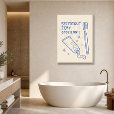 Plakat do łazienki Szczotkuj zęby codziennie mockup 1