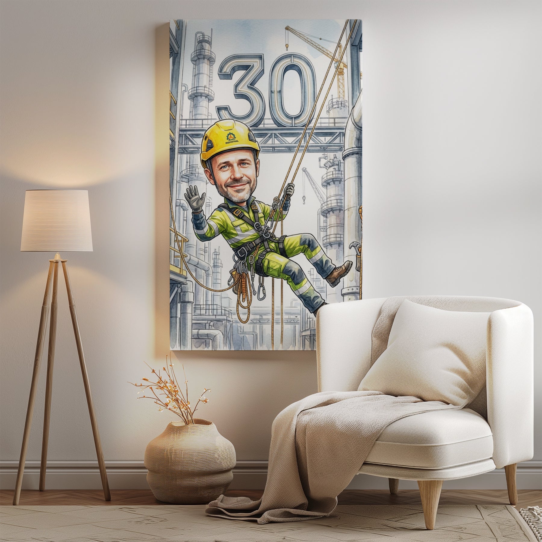 Pomysł na prezent dla alpinisty przemysłowego - karykatura ze zdjęcia mockup 2