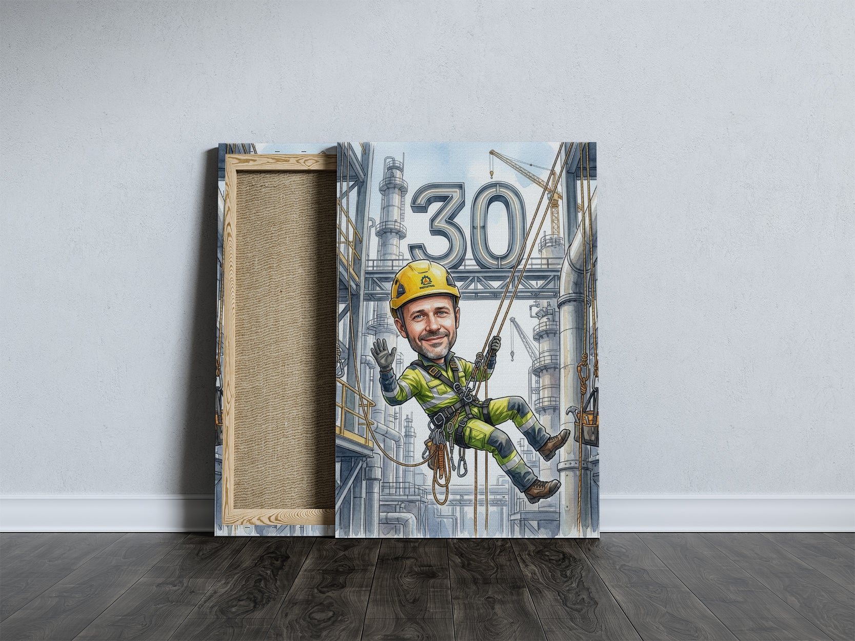 Pomysł na prezent dla alpinisty przemysłowego - karykatura ze zdjęcia mockup 5