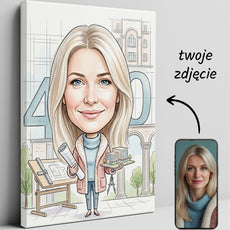 Karykatura architektki na 40 urodziny - personalizowany prezent glowne