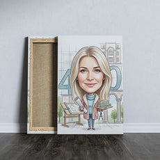 Karykatura architektki na 40 urodziny - personalizowany prezent mockup 5