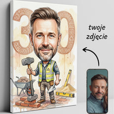 Pomysł na prezent dla brukarza - karykatura ze zdjęcia glowne