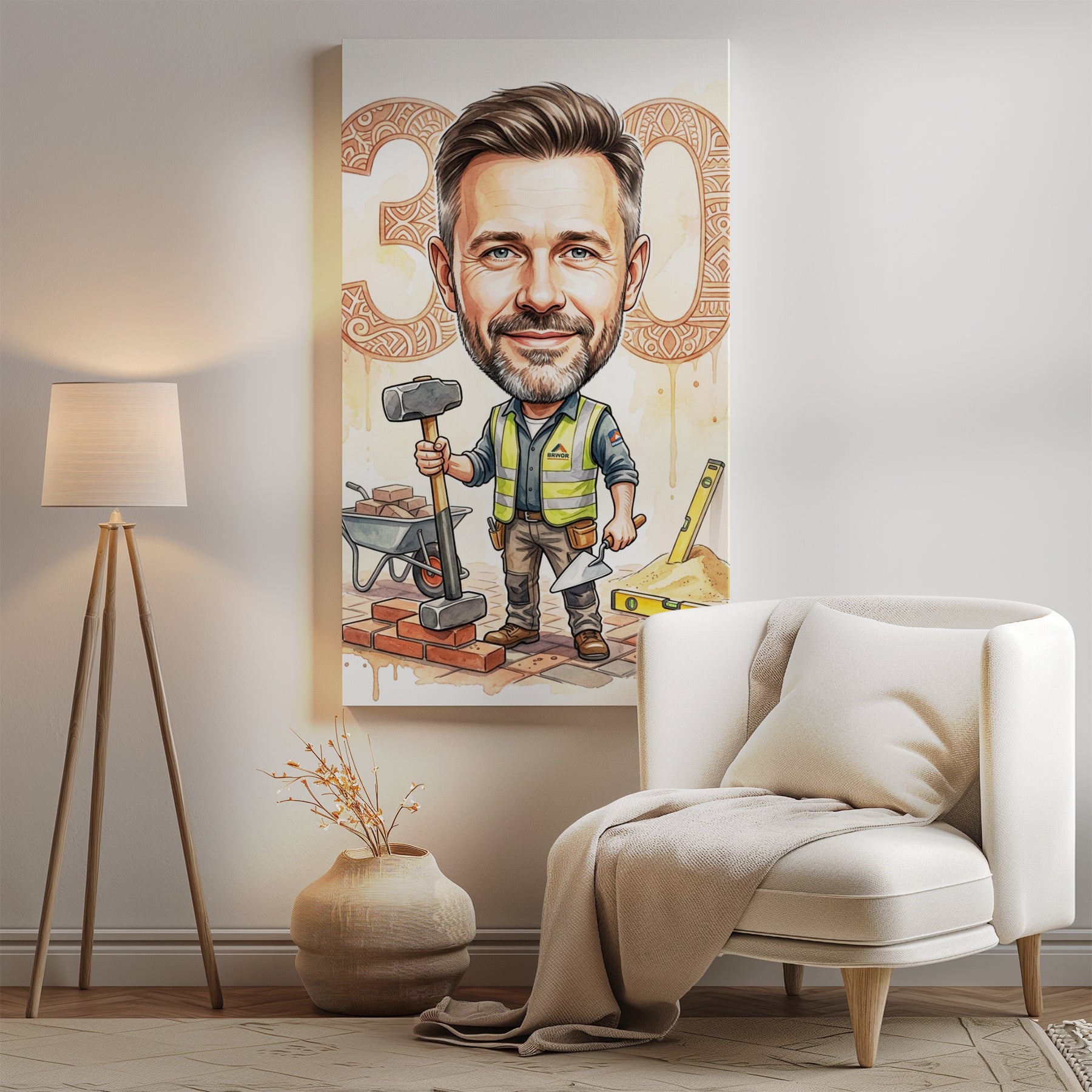 Pomysł na prezent dla brukarza - karykatura ze zdjęcia mockup 2