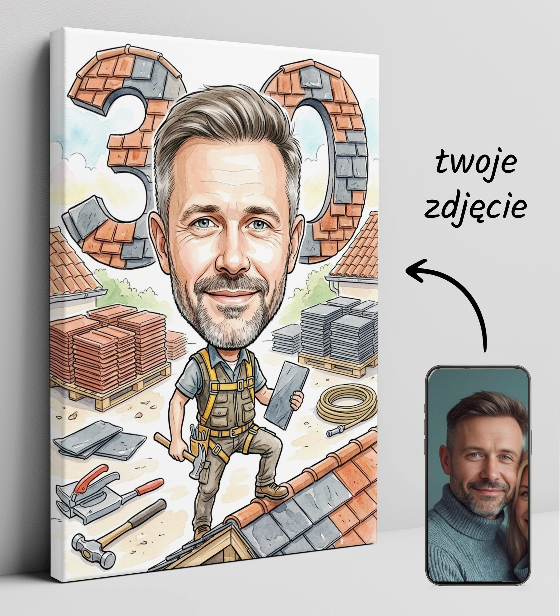 Pomysł na prezent dla dekarza - karykatura ze zdjęcia glowne