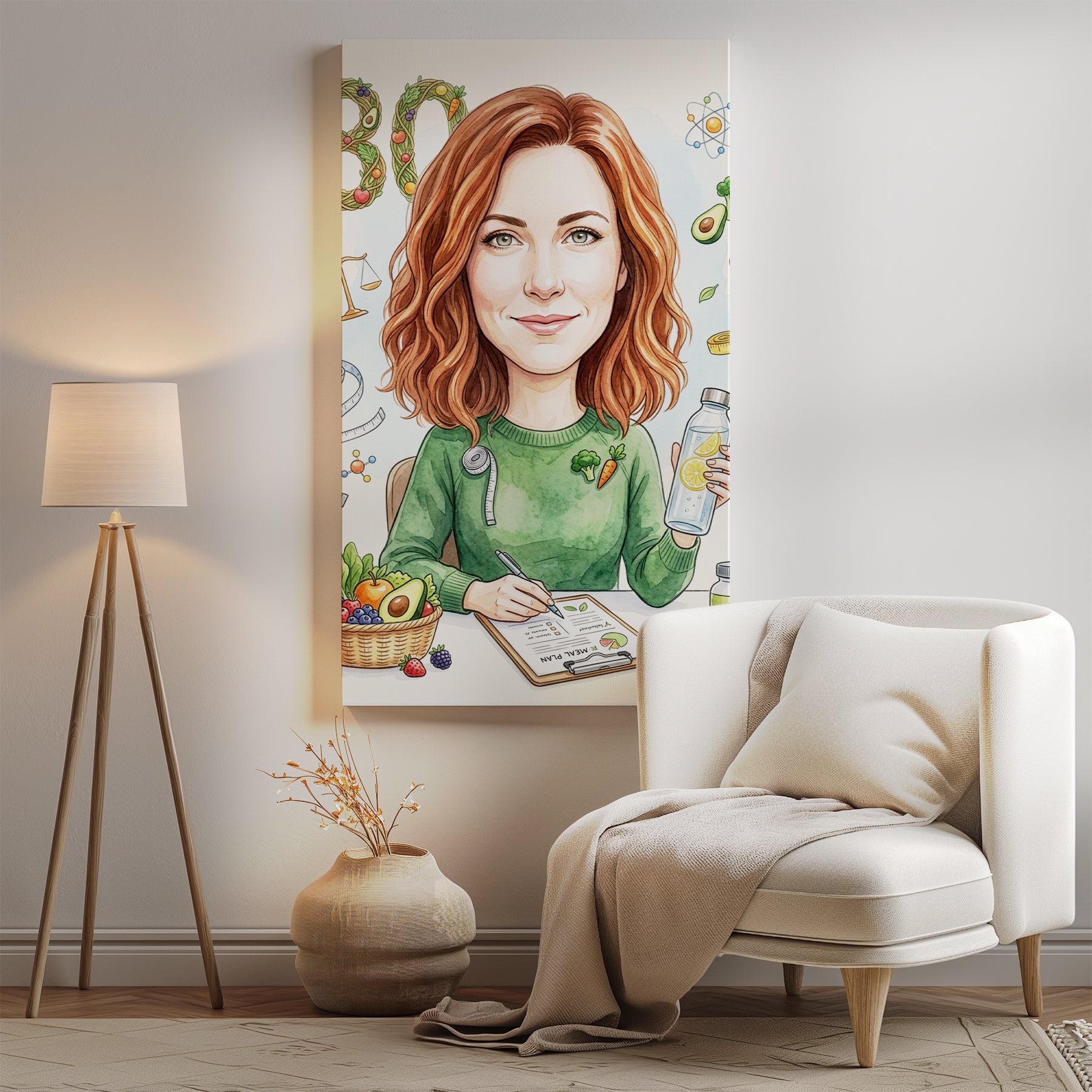 Pomysł na prezent dla dietetyczki - personalizowana karykatura ze mockup 2