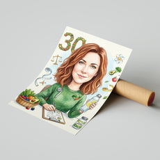 Pomysł na prezent dla dietetyczki - personalizowana karykatura ze mockup 4