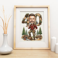 Pomysł na prezent dla drwala - karykatura na 40 urodziny mockup 3