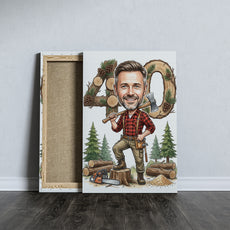 Pomysł na prezent dla drwala - karykatura na 40 urodziny mockup 5