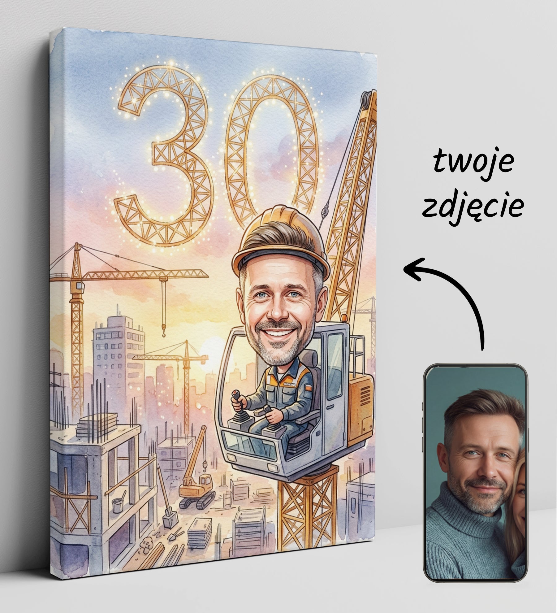 Pomysł na prezent dla dźwigowego - karykatura ze zdjęcia glowne