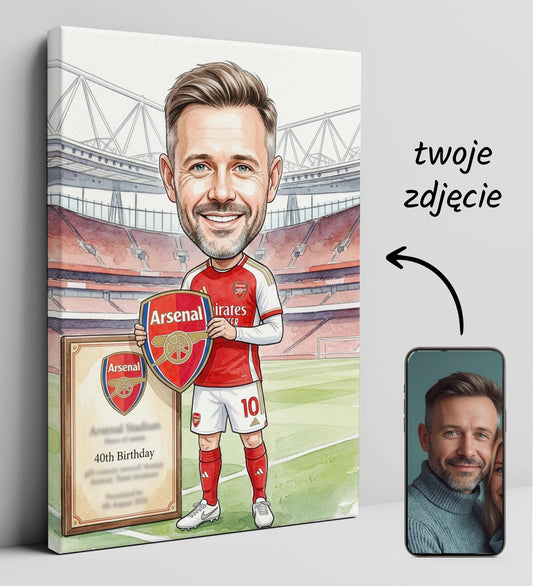 Karykatura Arsenal na 40 Urodziny - Personalizowany Prezent glowne