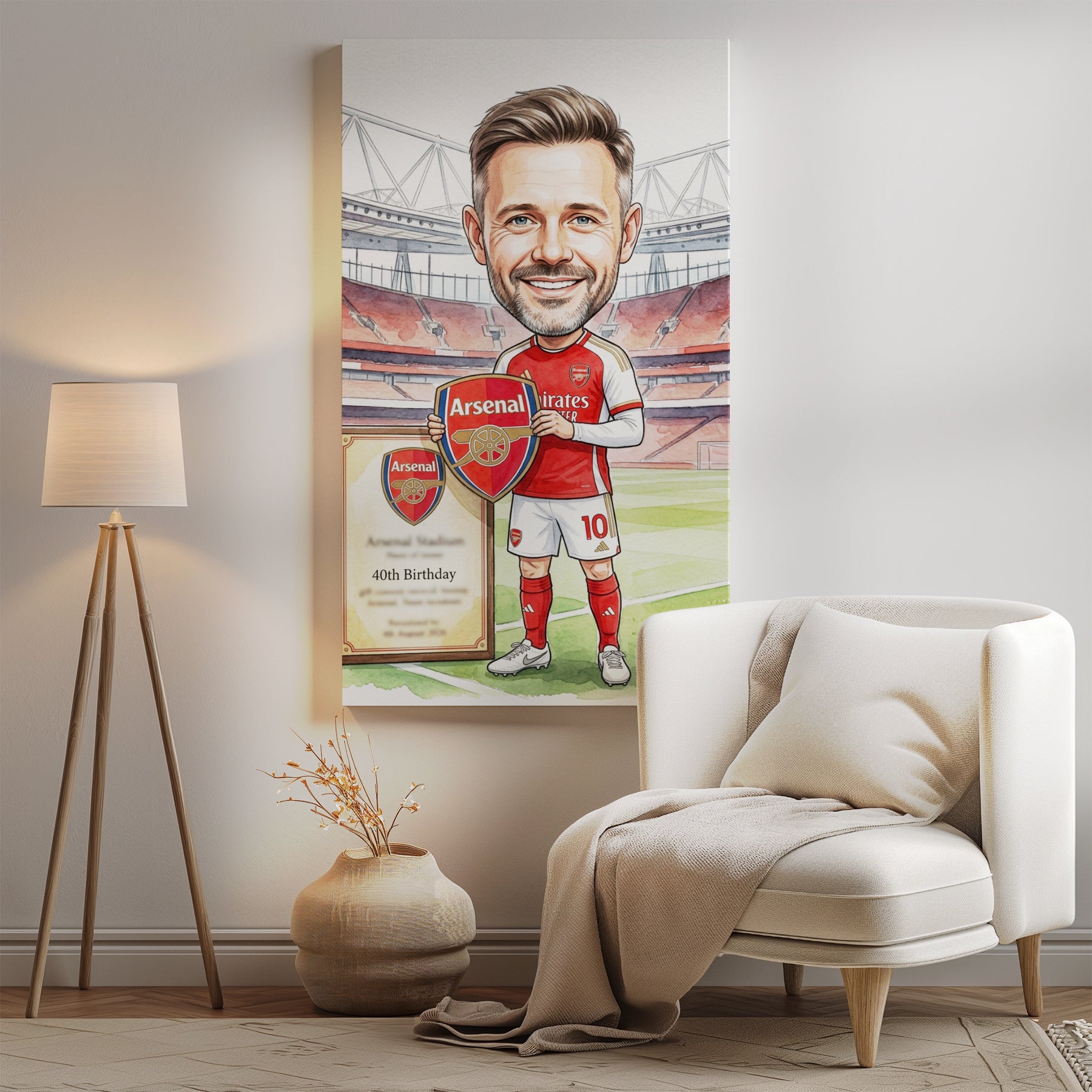 Karykatura Arsenal na 40 Urodziny - Personalizowany Prezent mockup 2