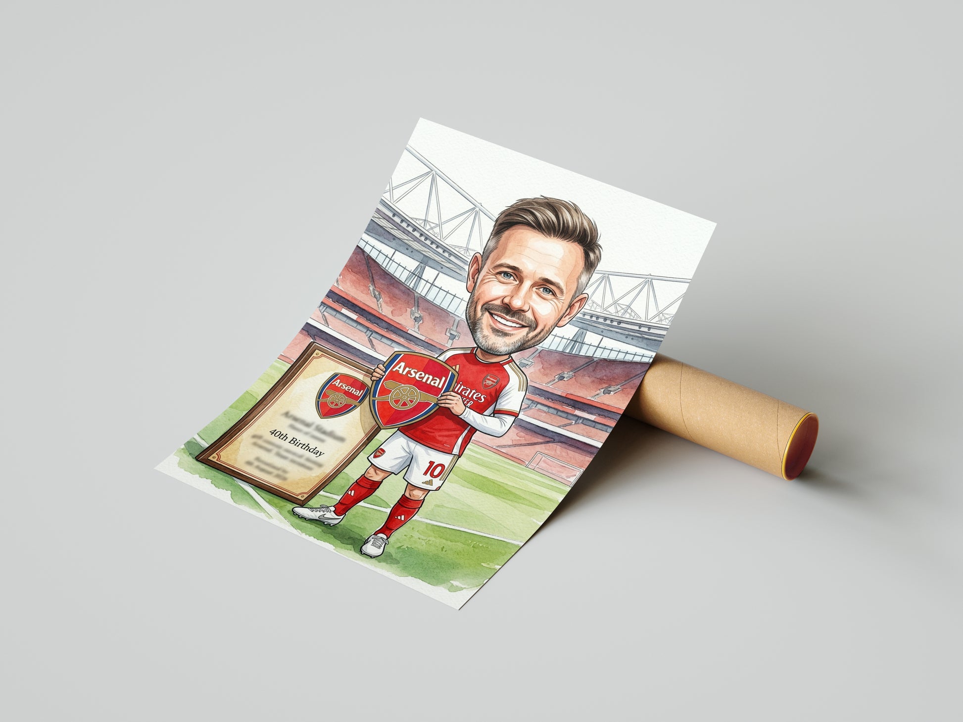 Karykatura Arsenal na 40 Urodziny - Personalizowany Prezent mockup 4