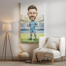 Karykatura Manchester City na 40 Urodziny - Personalizowany Prezent mockup 2