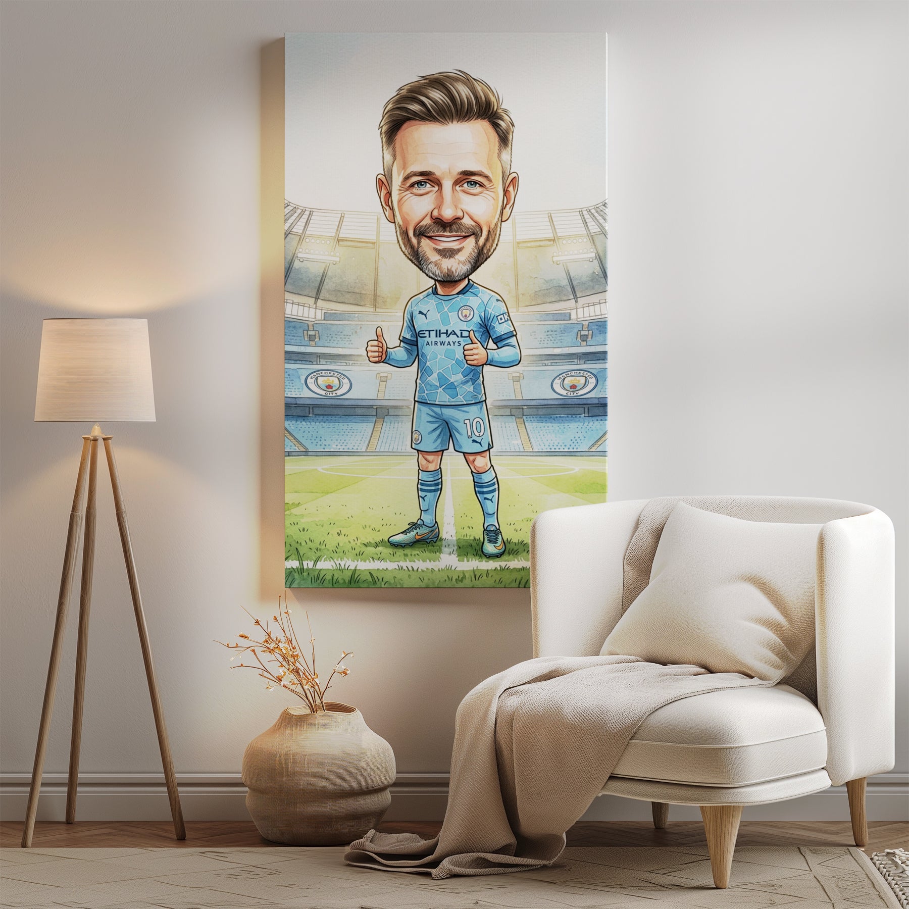 Karykatura Manchester City na 40 Urodziny - Personalizowany Prezent mockup 2