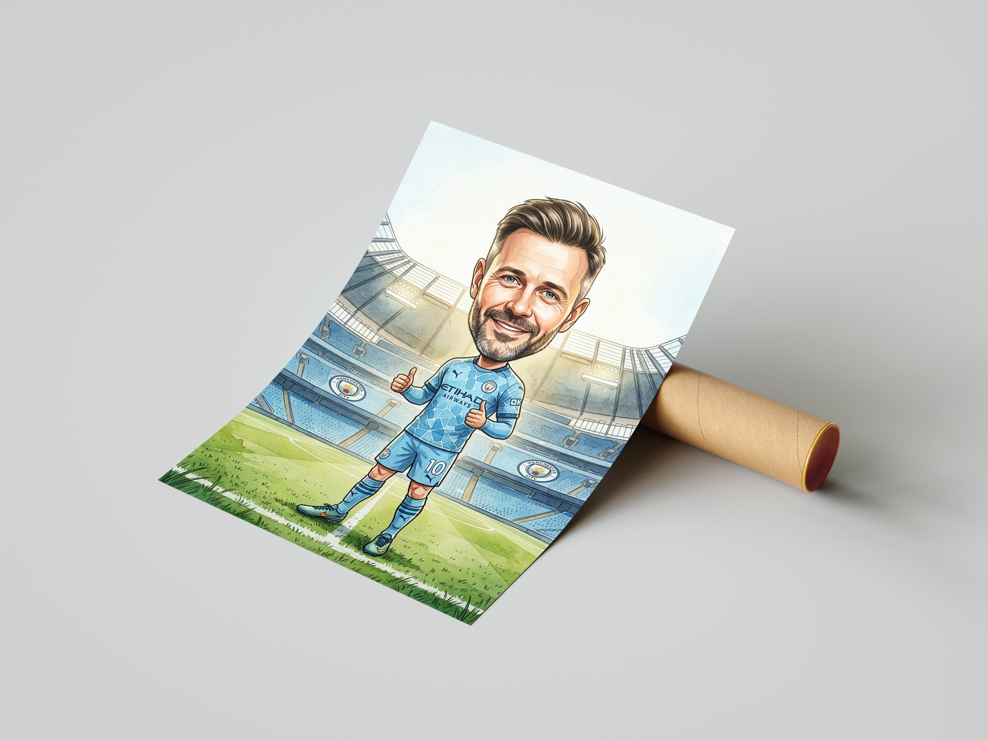 Karykatura Manchester City na 40 Urodziny - Personalizowany Prezent mockup 4