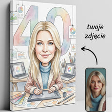 Karykatura graficzki na 40 Urodziny - Personalizowany Prezent glowne